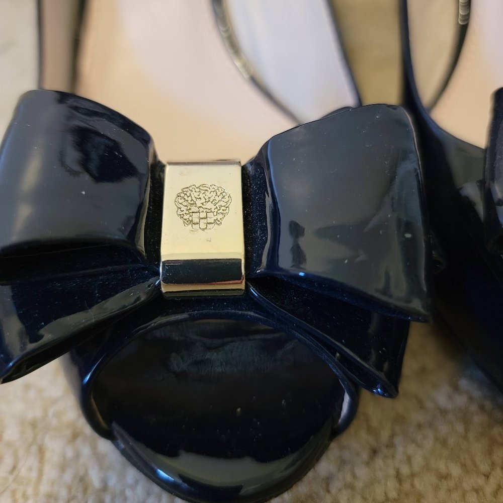 Vince Camuto Patent Leather Midnight Blue Pump 7.5
